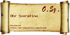 Ohr Szerafina névjegykártya